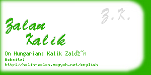 zalan kalik business card